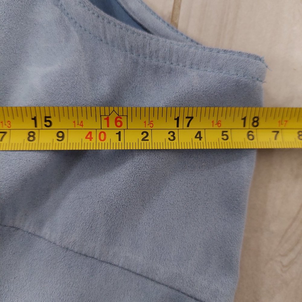 Point Zero Poly Button Up Shirt Sleeveless Dress, Size 9/8 Blue - Picture 6 of 7